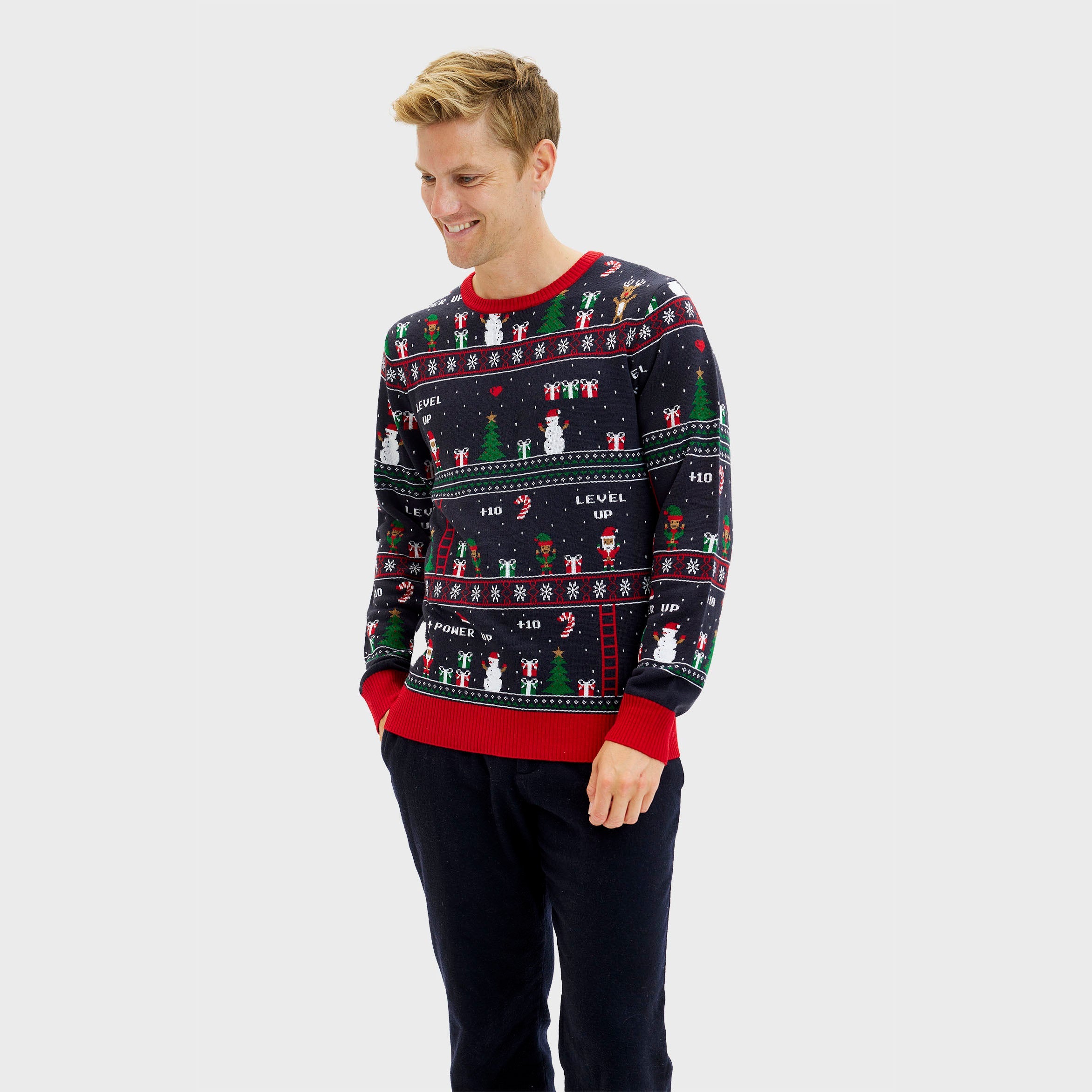 Vintage gamer julesweater - Herre
